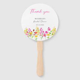 Wildblumen Brautparty Script Rosa Florals Fächer