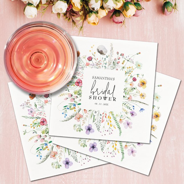 Wildblumen Brautparty Serviette (Wildflowers Bridal Shower Napkins)