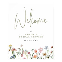 Wildblumen Brautparty Willkommen