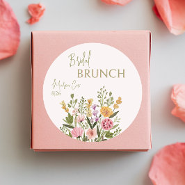 Wildblumen Bridal Brunch Round Labels Etiketten