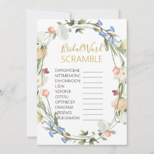 Wildblumen Bridal Word SCRAMBLE Game Einladung
