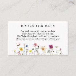 Wildblumen Bücher für Babybettkarte Begleitkarte