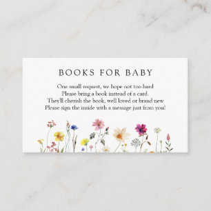 Wildblumen Bücher für Babybettkarte Begleitkarte