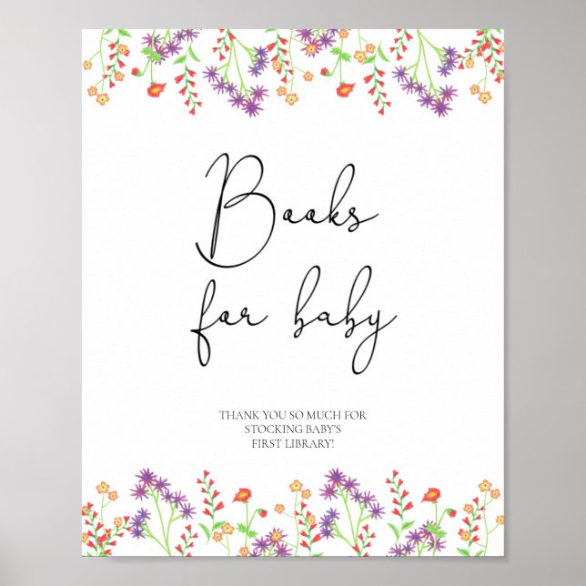 Wildblumen-Bücher für Babys Poster (Vorne)