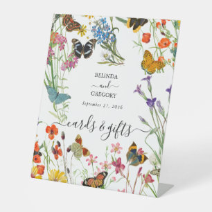 Wildblumen Butterflies Blumenzettel Sockelschild