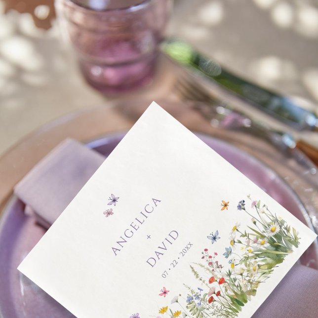 Wildblumen Butterflies Hochzeit von Napkin Serviette (Von Creator hochgeladen)
