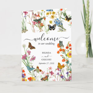 Wildblumen Butterflies-Hochzeitorden Programm