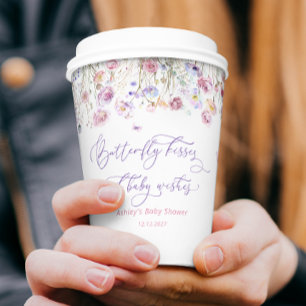 Wildblumen Butterfly Kisses Baby Shooting Paper Cu Pappbecher