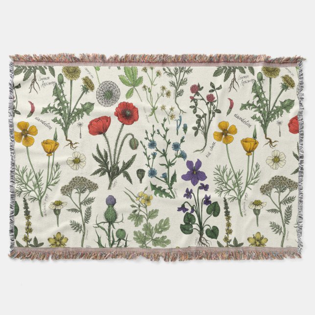 Wildblumen-Collage Decke (Vorderseite)
