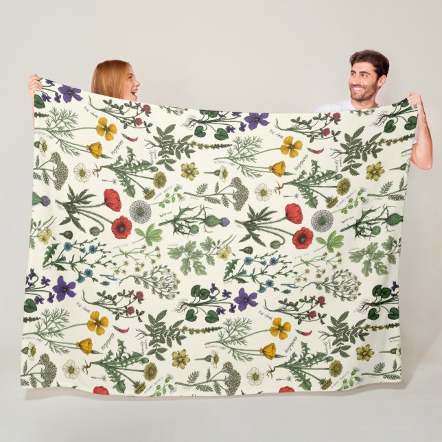 Wildblumen-Collage Fleecedecke (Beispiel)