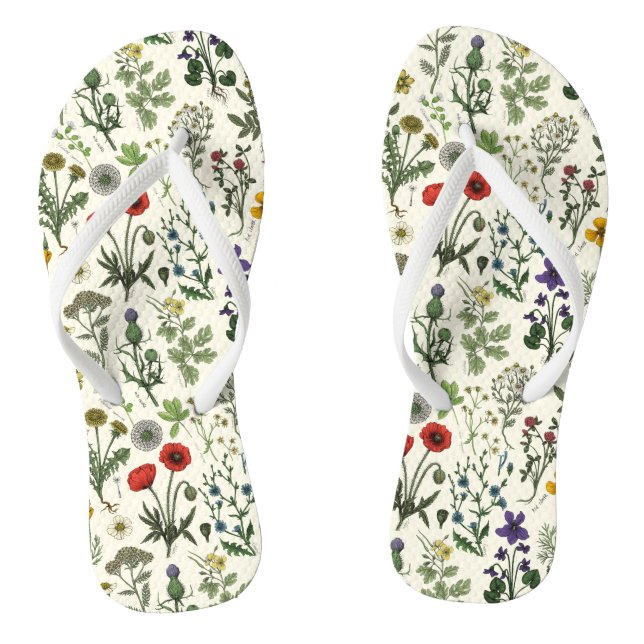 Wildblumen-Collage Flip Flops (Fußbett)