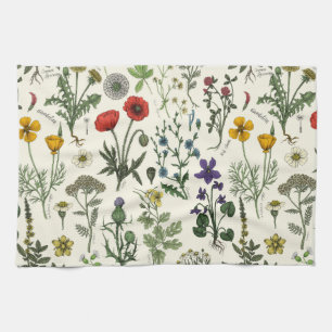 Wildblumen-Collage Geschirrtuch