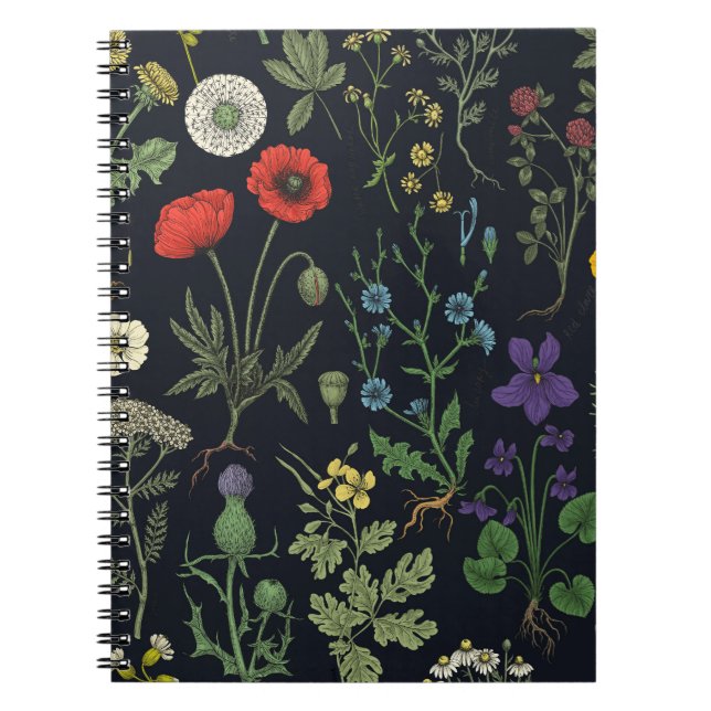 Wildblumen-Collage Notizblock (Vorderseite)