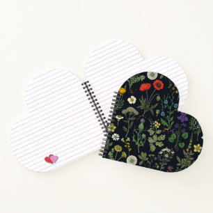 Wildblumen-Collage Notizbuch