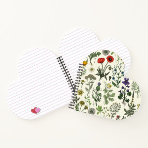 Wildblumen-Collage Notizbuch