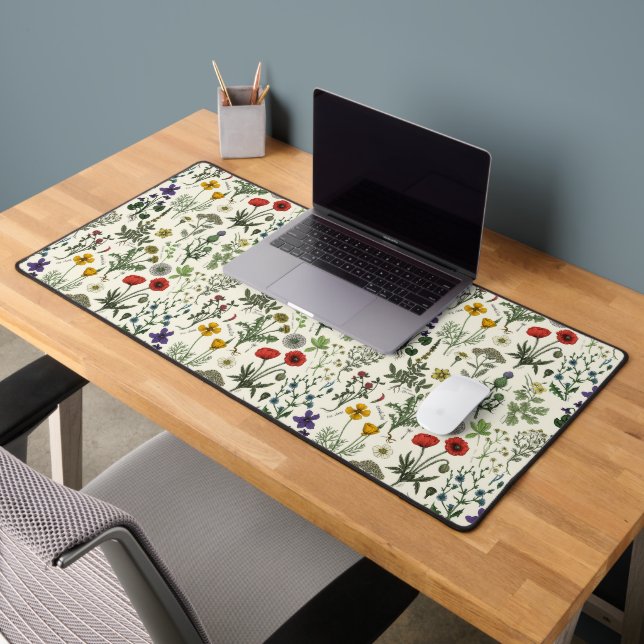 Wildblumen-Collage Schreibtischunterlage (Büro 2)