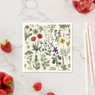 Wildblumen-Collage Serviette