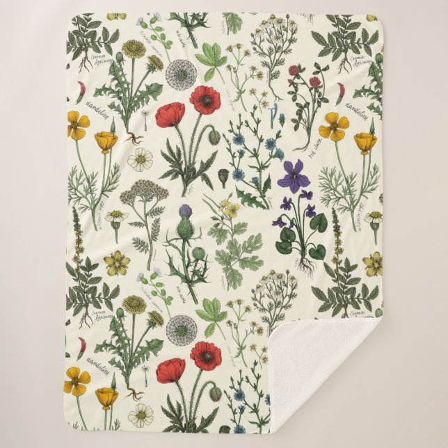 Wildblumen-Collage Sherpadecke (Vorderseite)