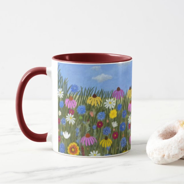Wildblumen Combo-Tasse Tasse (Mit Donut)