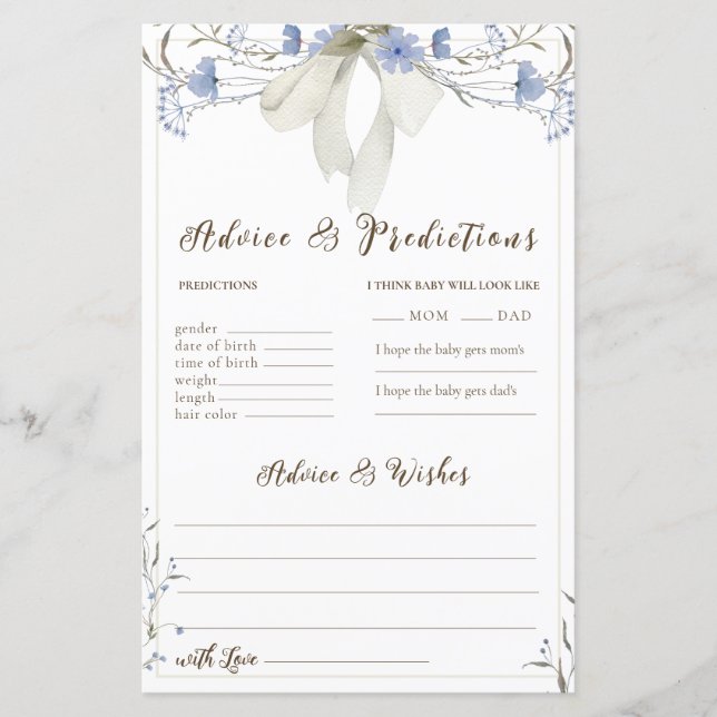 Wildblumen Coquette Bow Advisor & Predictions Card (Vorderseite)