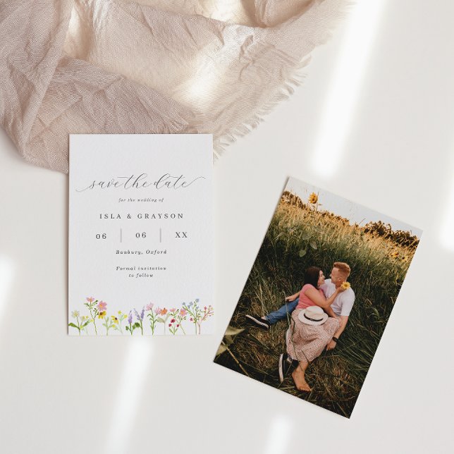 Wildblumen Cotattecore Foto Hochzeit Save The Date (Von Creator hochgeladen)