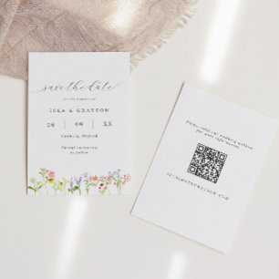 Wildblumen CottargetCore QR Code Hochzeit Save The Date