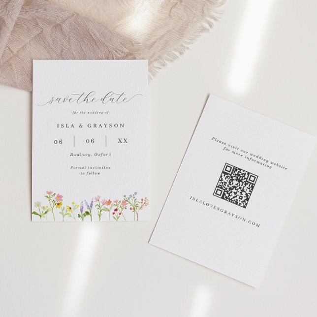 Wildblumen CottargetCore QR Code Hochzeit Save The Date (Von Creator hochgeladen)