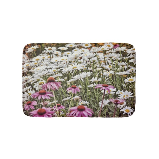 Wildblumen Daisy Blume Bathmat Rug Badematte (Vorderseite)