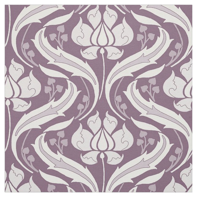 Wildblumen Damask Eggplant Stoff (Muster)