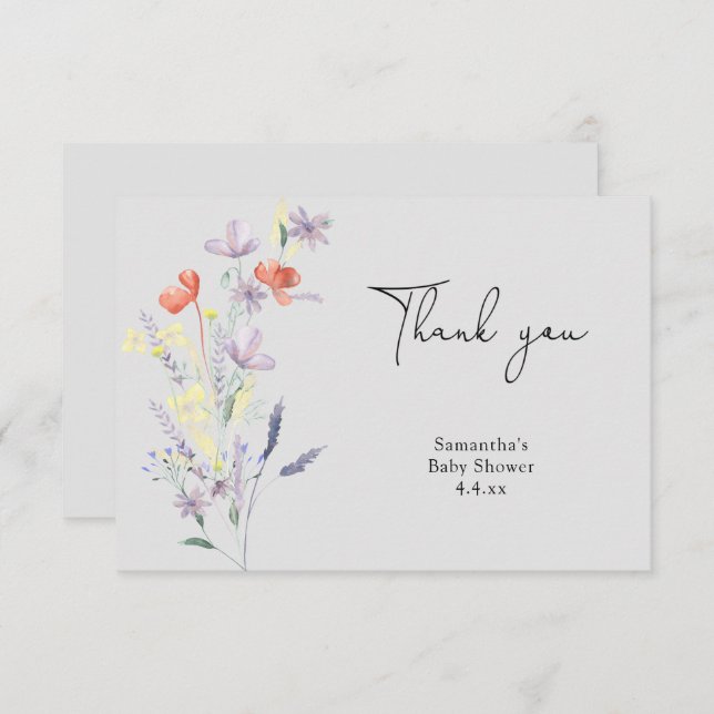 Wildblumen danke Babydusche (Vorne/Hinten)