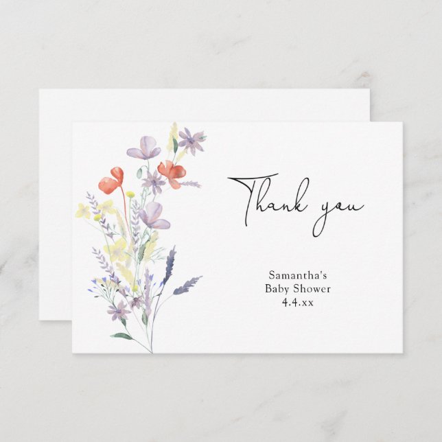 Wildblumen danke Babydusche (Vorne/Hinten)