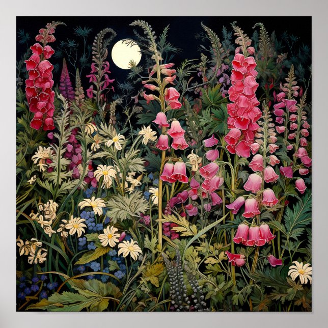 Wildblumen Dark Art Print Poster (Vorne)