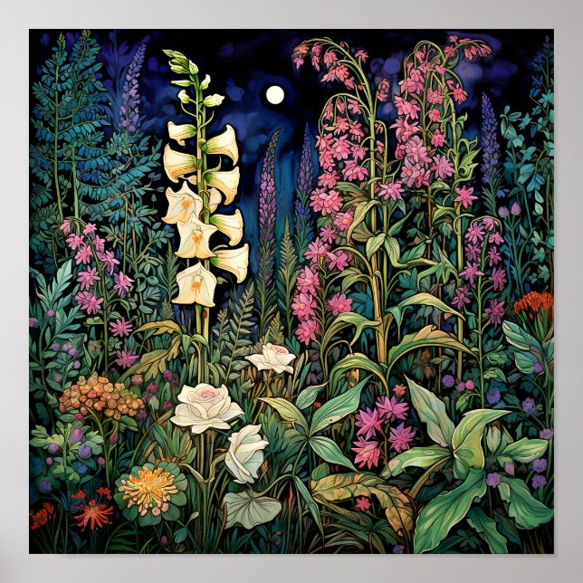 Wildblumen Dark Art Print Poster (Vorne)