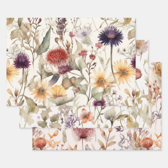 Wildblumen DEKORATIEREN DEKORATIVE PAPIERSET Geschenkpapier Set (Set)