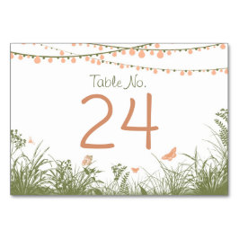 Wildblumen der String-Lights-Tischnummer Tischnummer