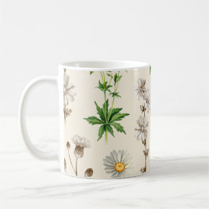 Wildblumen der Wasserfarbe. Kaffeetasse