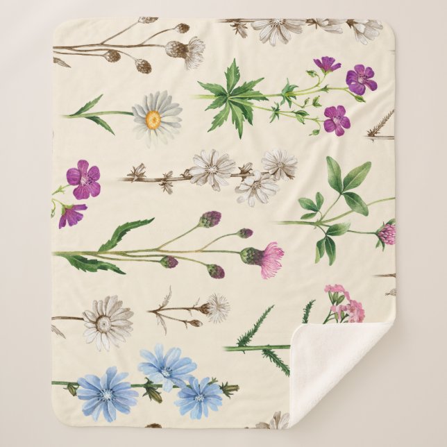Wildblumen der Wasserfarbe. Sherpadecke (Vorderseite)