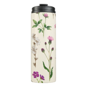 Wildblumen der Wasserfarbe. Thermosbecher