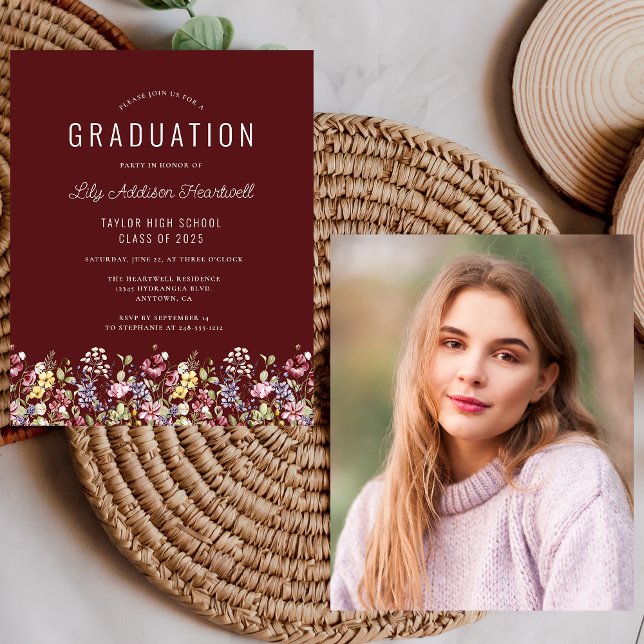 Wildblumen des Haushalts Foto Burgundy Grad Party (Von Creator hochgeladen)