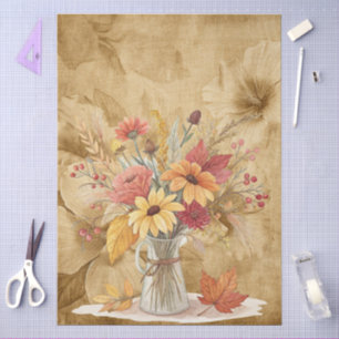 Wildblumen des Wasserfarbenfalls auf Pergament Seidenpapier
