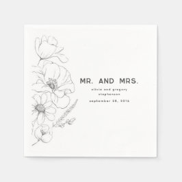 Wildblumen, die Elegant Wedding Mr. und Mrs. Zeich Serviette