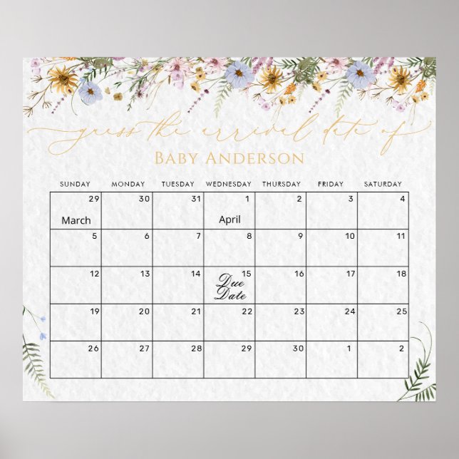 Wildblumen Duschratze Terminkalender Poster (Vorne)