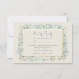 Wildblumen Dusty Blue Wedding RSVP Card Karte