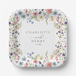Wildblumen Einfache Hochzeit Pappteller