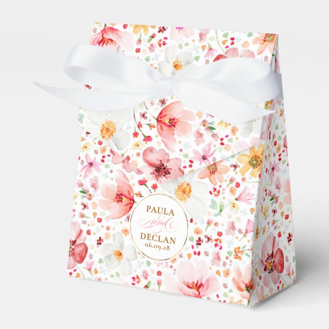 Wildblumen Elegant Boho Blush Bloral Wedding Geschenkschachtel (Vorderseite)