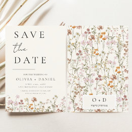 Wildblumen Elegant Boho Save the Date Minimalistis