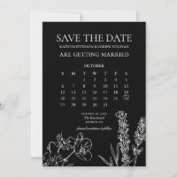 Wildblumen Elegant Gothic Kalender Save The Date