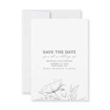 Wildblumen Elegant Save the Date Minimalistisch