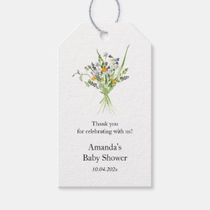 Wildblumen Elegante Babydusche Gefallen-Geschenk-T Geschenkanhänger