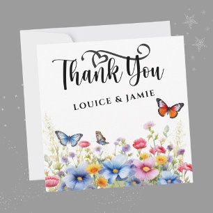 Wildblumen Elegante einfache Wohnung Danke Karte